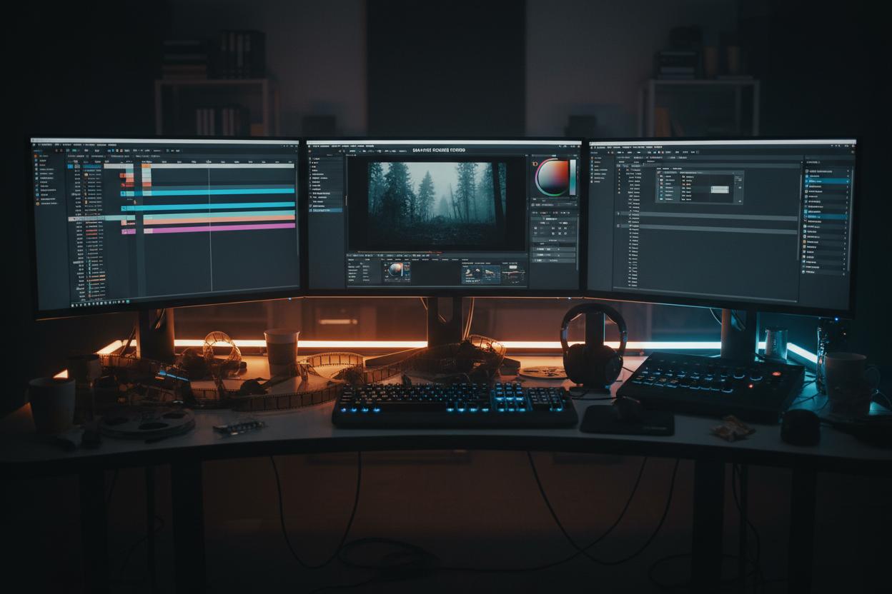 Station montage vidéo professionnel